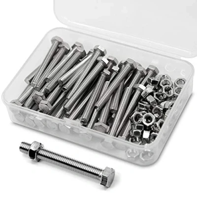 Image of M5 0.8 x 40mm 40PCS Hex Head Screws Bolts and Nuts Set 304 Stainless Steel