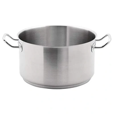 Image of Vogue Stew Pan 9.5 Litre, Stainless Steel, Pot, Size: 280(Dia)mm Induction Hob, Gas, Electric &amp; Solid Top Compatible, Lid Sold Separately (M951), M941