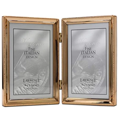Image of Lawrence Frames Picture Frame, Metal, Gold, 4 x 6 Dual