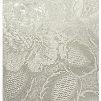 Image of Emma Barclay Damask Rose Jacquard Table Cloth in Cream 60x84 (152x213cm) Oval