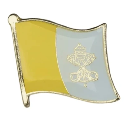 Image of Vatican Papal City Rome Italy National Flag Metal Enamel Pin Badge Lapel