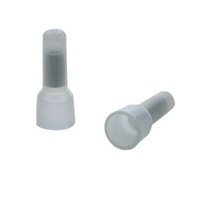 Image of UKCable Ties 50 x Small Closed End Connectors Clear Nylon Insulation Wire Crimp Terminals