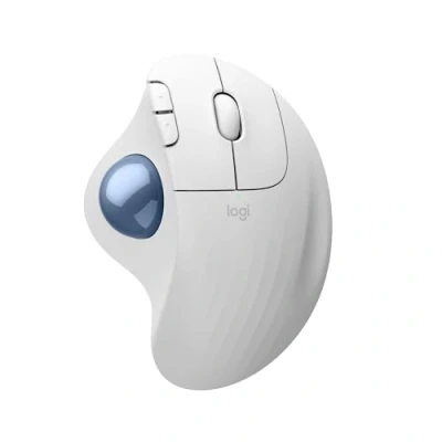 Image of Logitech ERGO M575S Wireless Trackball Mouse, Ergonomic Mouse With Bluetooth and Encrypted Dongle, Comfortable Thumb Control, Precise Smooth Tracking, for PC/Mac White