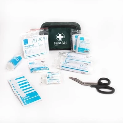 Image of Blue Dot PCV Kit Packed Into Green First Aid Bag