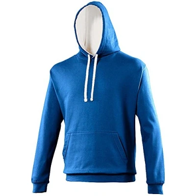 Image of AWDis Just Hoods Varsity Hoodie Unisex Royal Blue/Arctic White* 2XL