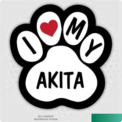 Image of Landing Designs I Love My Akita Dog Vinyl Car Van Decal Sticker Pet Animal Lover