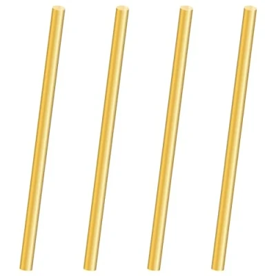 Image of LAVMHAB Round Brass Rod 6mm x 200mm, Solid Shaft Rods Bars for DIY Craft (4 Pcs)