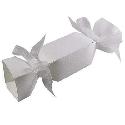 Image of 20 x Hammered White Christmas Cracker Boxes Favour
