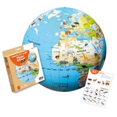 Image of CALY Inflatable globe &quot;Planet animal&quot; 42 cm A for kids who want to understand the animal kingdom 033B