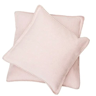 Image of David Fussenegger Sylt plain cushion cover with decorative stitch, pink, 40 x cm