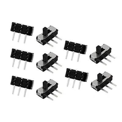 Image of sourcingmap 10pcs 2 Position 3P SPDT SMT Surface Mounted Devices Self Locking Mini Power Slide Switch 9mmx3mmx3mm