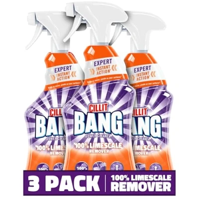 Image of Cillit Bang Limescale Remover, Pack of 3, 750ml Each, Use in Showers, Bathrooms, Kitchen,Removes Limescale, Grime &amp; Rust