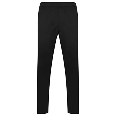 Image of Finden &amp; Hales Knitted Tracksuit Pants LV881 Adults Sports Activewear Trousers, Black/White, Medium