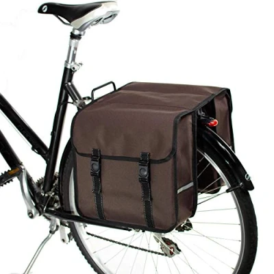 Image of BikyBag Classic Bicycle Double Panniers Bag Fashion Cycle Bike Women&#039;s Men&#039;s (Brown)