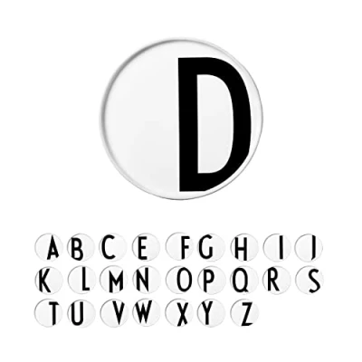 Image of Design Letters Porcelain Plates (A Z) Ideal Gifts for Women, Men White Table Decoration Dinner Dishwasher, Microwave Safe Decorative Plate Designed in Denmark Initial