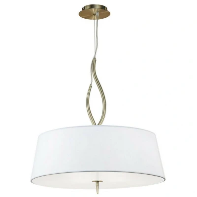Image of Ninette Pendant 4 Light E27, Antique Brass With Ivory White Shades