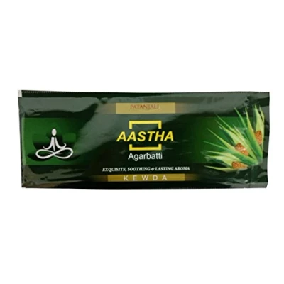 Image of Patanjali Aastha Agarbatti Incense Pack of 18 Sticks (Kewda)