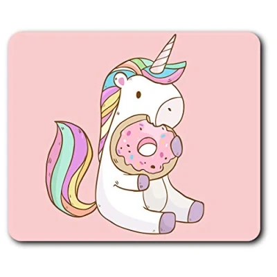 Image of Destination Vinyl ltd Cute Pink Unicorn Donut Horse Girls Mouse Mat Pad Computer PC Laptop Gaming Office Home Desk Accessory Gadget 8840