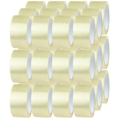 Image of Crimson Starfish Clear Tape 36 Rolls of 48mm x 66m Sellotape Packaging for Packing Parcels, Boxes, Cartons, Postage, Moving House Adhesive Transparent