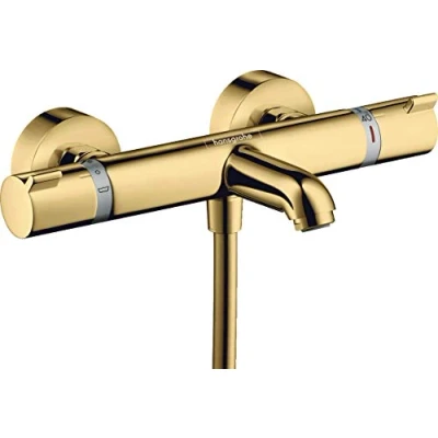Image of Hansgrohe Ecostat Thermostatic bath mixer Comfort for exposed installation, polished gold optic, 13114990