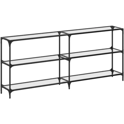 Image of vidaXL Console Table with Transparent Glass Top 194.5x30x81 cm Steel