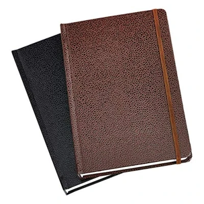 Image of Amazon Basics Shagreen Journal, 2 Pack, Black/Brown