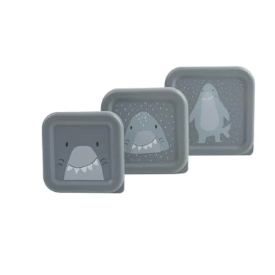 Image of Mellis Trixie Lunch Boxes for Kids, 3 Piece (Mr. Shark)