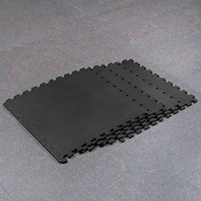 Image of METIS Interlocking Floor Gym Mats │ 60cm² Tiles EVA Foam Padding (Black, Pack of 20)