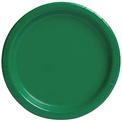 Image of Unique 31850EU Eco Friendly Paper Plates 23 cm Emerald Green Colour 16 Count (Pack of 1), Pack