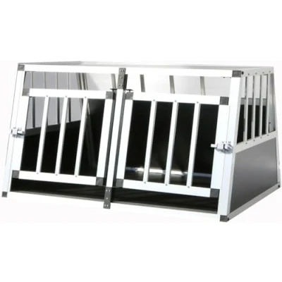 Image of Chameleon Lightweight Aluminium Pet Car Travel Crate for Dog in Transport (Large Double Door)