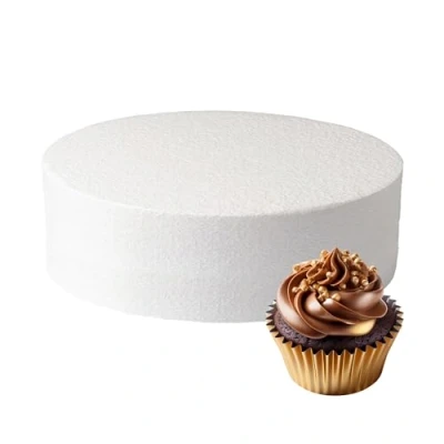 Image of Culpitt 6&quot; x 2&quot; Round Cake Dummy, Square Edge Form, Separator, for Practice or Displays, Smooth Polystyrene