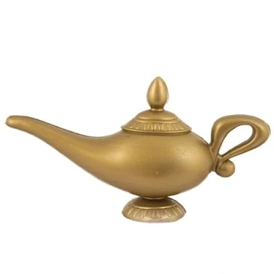 Image of Magic Genie Oil Lamp Gold Plastic Aladdin Prop Fancy Dress Panto Film Character Costume