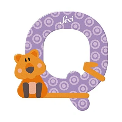 Image of Letter Q Quokka Sevi Wooden Letters for Children&#039;s Bedroom Decor 10cm Animal Alphabet Model 83017