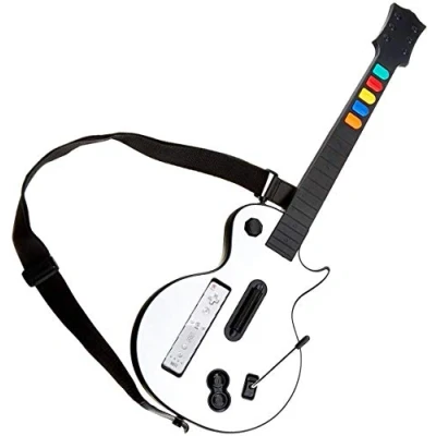 Image of DOYO Wii Guitar, Wireless Guitar Hero Controller for and Rock Band 2 U Games (Excluding 1) with Strap, White