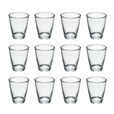 Image of Eidoct 12 Glass Glasses Set, Shot 30ml, with Heavy Base for Cocktail, Whisky, Tequila, Vodka, Spirits, Liquor.