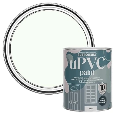 Image of Rust Oleum White uPVC Door and Window Paint in Matt Finish Still 750ml