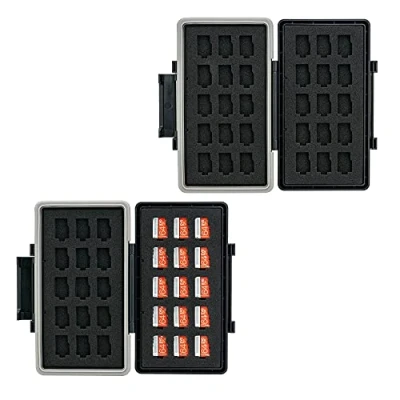 Image of JJC Water Resistant Memory Card Case for 30 Micro SD/SDXC/SDHCSD Card, Box Carrying Case, MSD Holder Storage