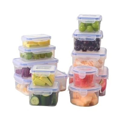 Image of BARGAIN FACTORY Food Storage Containers 24PCS (12 Containers+12 Lids) Airtight Plastic with Lids Pantry &amp; Kitchen Containers, Leak Proof, BPA Free Microwave Freezer Safe, 250ML 2.1L