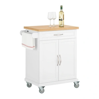 Image of Sobuy Kitchen Storage Trolley Cart with Bamboo Top FKW13 WN