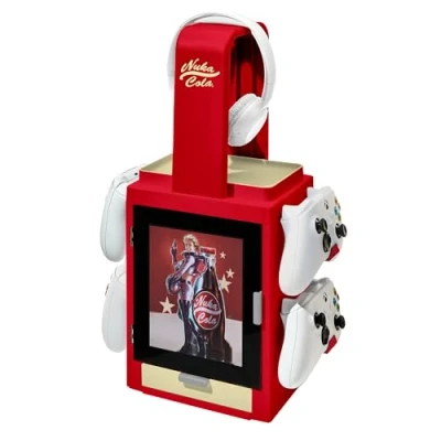 Image of Numskull Official Fallout Nuka Cola LED Light Gaming Locker, Controller Holder &amp; Headset Stand for PS4/PS5 Xbox Series XS Multiple Lighting Settings Merchandise