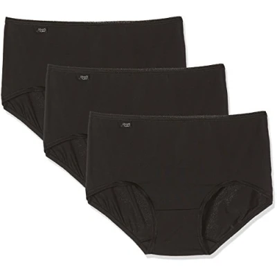 Image of Sloggi Women&#039;s 24/7 Microfibre H Midi C3P Briefs, BLACK, 42