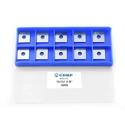 Image of CDBP 12mm Square Carbide Inserts Cutters with 4 Cutting Edge 12x12x1.5mm 35 for Spoilboard Surfacing Router Bit, 10pcs