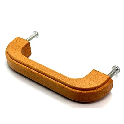 Image of 2 x Oak Handles 96mm Deluxe Solid Wood Cupboard Door Drawer Wooden Pull