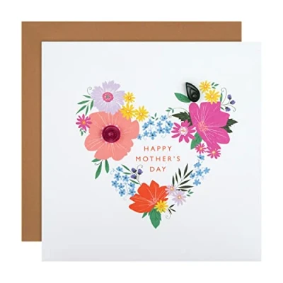 Image of Hallmark Mothers Day Card Contemporary Floral Heart Design