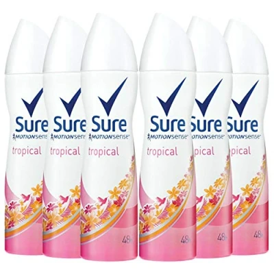 Image of Sure Women Motion Sense Antiperspirant Deodorant, Tropical, 6 Pack, 150ml