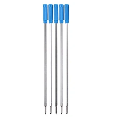 Image of 5 x Black or Blue Ink Pen Refills for Ballpoint Pens, Compatible with Parker, Cross and Swarovski Medium Size Nib (Blue, Compatible)