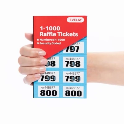 Image of evelay Cloakroom Raffle 1 1000 Tombola Draw Tickets Numbered Blue