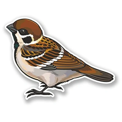 Image of 2 x 10cm Small Brown Bird Vinyl Sticker Decal Car Laptop Tablet Garden #5841 (10cm Wide 7.5cm Tall)