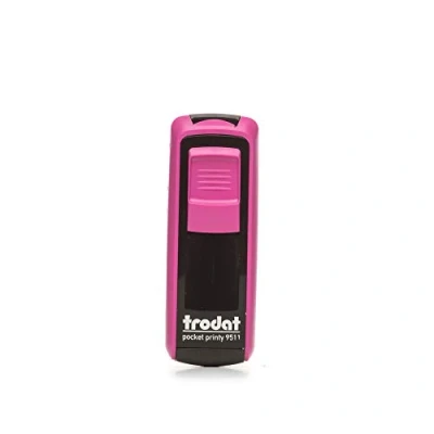 Image of Trodat Pocket Printy 9511 Personalised Custom Doctor/Nurse Medical Stamps Black Ink Fuschia Pink Stamp