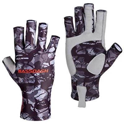 Image of Bassdash ALTIMATE Fishing Gloves Sun Protection Fingerless Hunting UPF 50+ Men’s Women’s UV